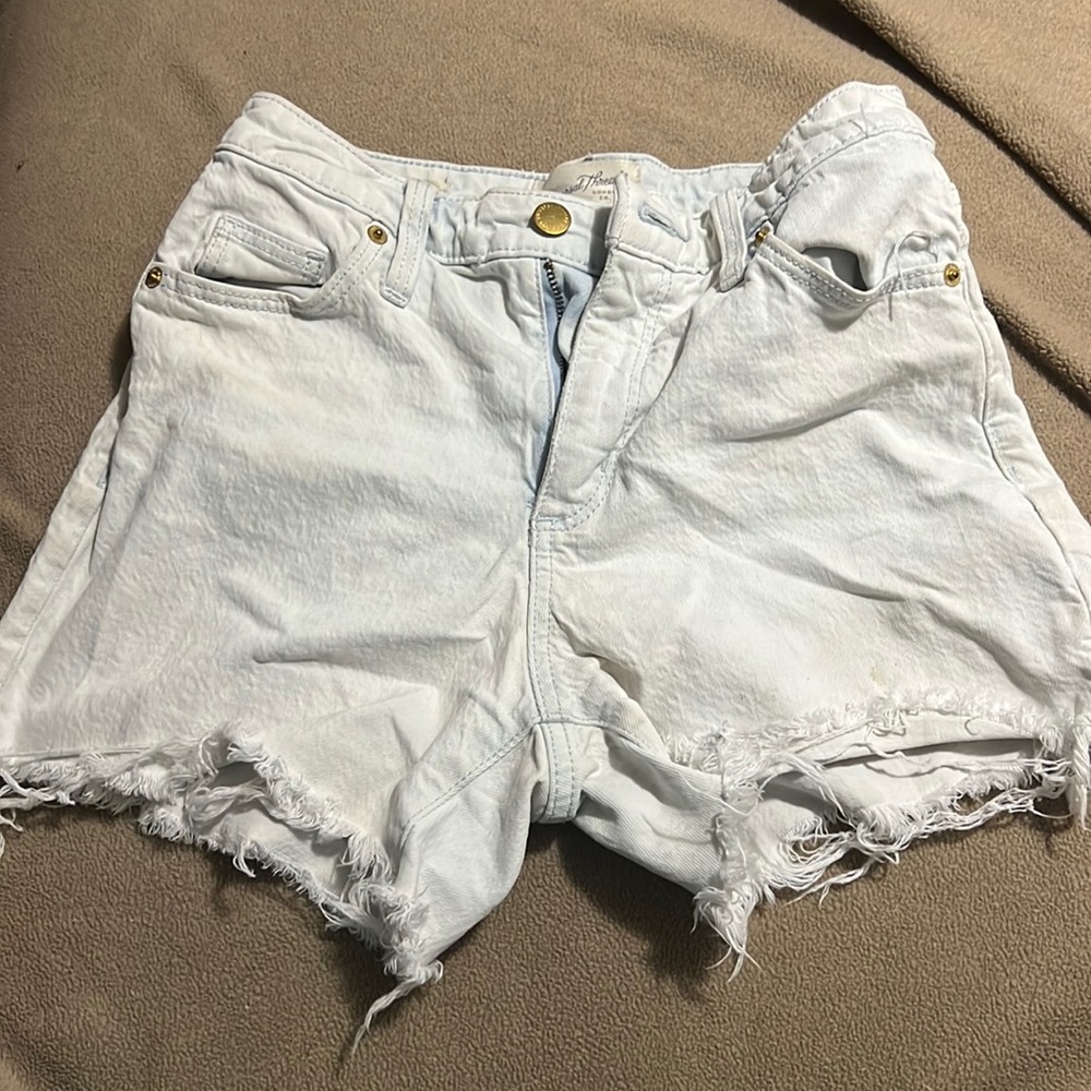 White jean shorts